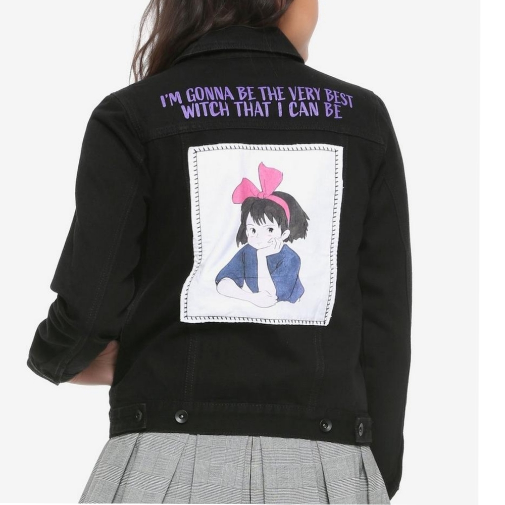 NWT Limited Edition Kiki's Delivery Service Black Jean Jacket, Medium, Hot Topic